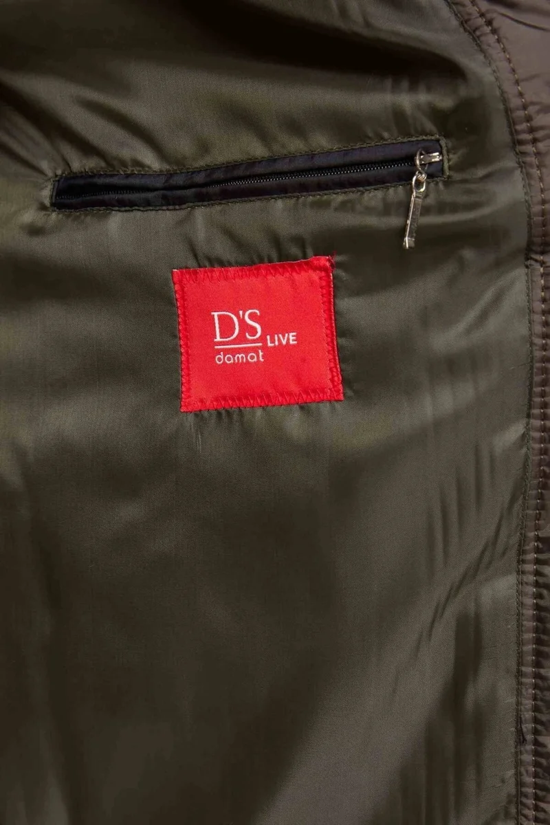 D'S DAMAT Ds Damat Slim Fit Khaki Windproof Fiber Filled Coat 3HF07ORT04262