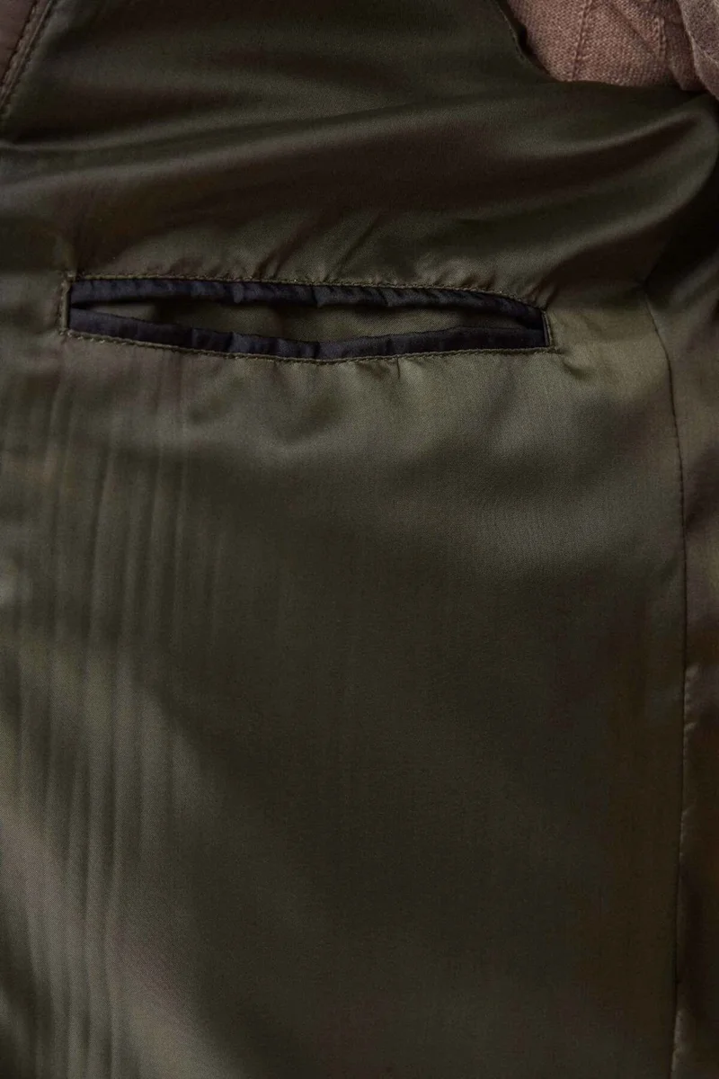 D'S DAMAT Ds Damat Slim Fit Khaki Windproof Fiber Filled Coat 3HF07ORT04262
