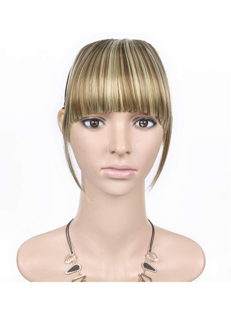 إستيل أطراف وصلات شعر مزينة بمشبك في الانفجارات 6 قطعة شعر قصيرة مستقيمة أمامية أنيقة بانغ وجهين أشقر 18H613 - Image 2