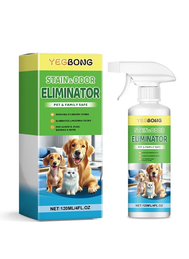 ييبونغ Stain & Odor Eliminator 120ml, Advanced Enzyme Formula for Dog & Cat Urine, Permanent Stain & Smell Remover for Carpets, Furniture & Floors, Gentle and Safe for Pets - Image 1