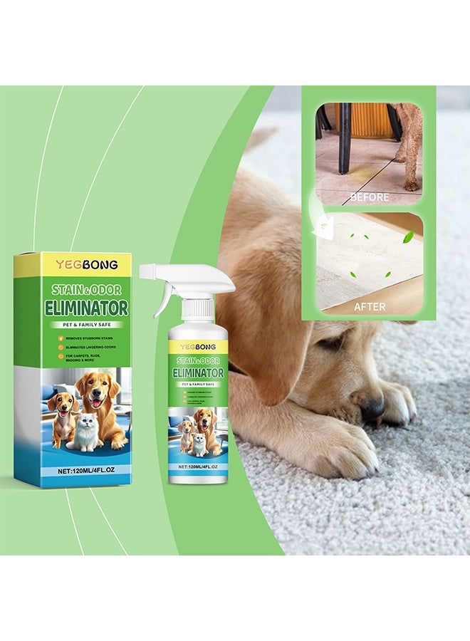 ييبونغ Stain & Odor Eliminator 120ml, Advanced Enzyme Formula for Dog & Cat Urine, Permanent Stain & Smell Remover for Carpets, Furniture & Floors, Gentle and Safe for Pets - Image 4