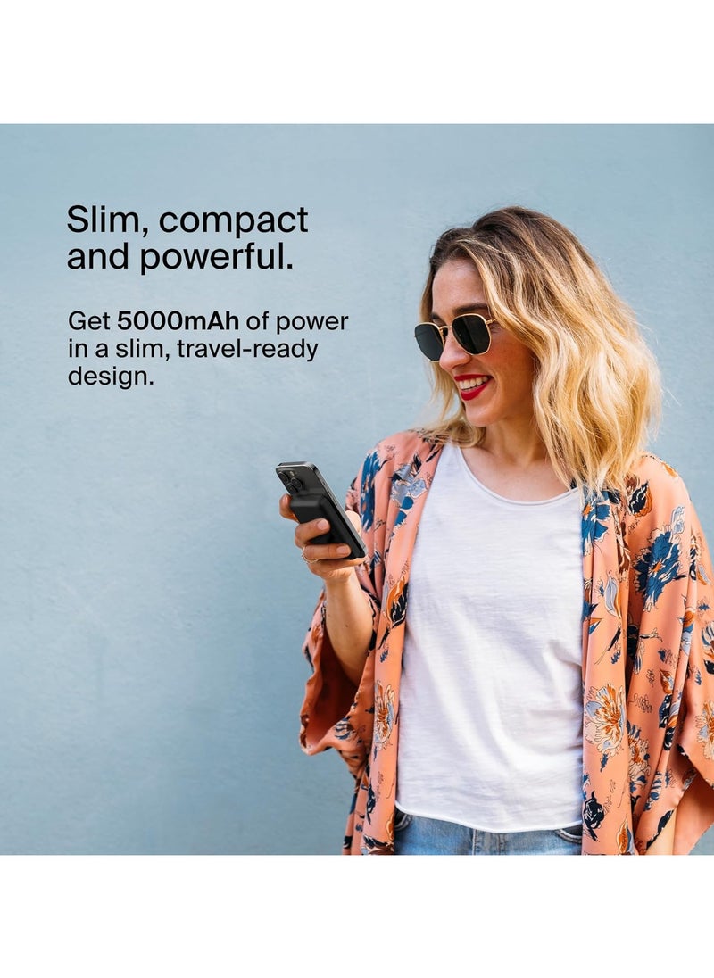Generic - Belkin 5000mAh Magnetic Wireless Power Bank, Portable Charger Compatible with MagSafe, Battery Pack with 7.5W Output, 10W Input and Kickstand, Compatible with iPhone 16, 15, 14, 13, 12 Series - Black - Image 1