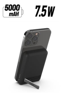 Belkin 5000mAh Magnetic Wireless Power Bank, Portable Charger Compatible with MagSafe, Battery Pack with 7.5W Output, 10W Input and Kickstand, Compatible with iPhone 16, 15, 14, 13, 12 Series - Black