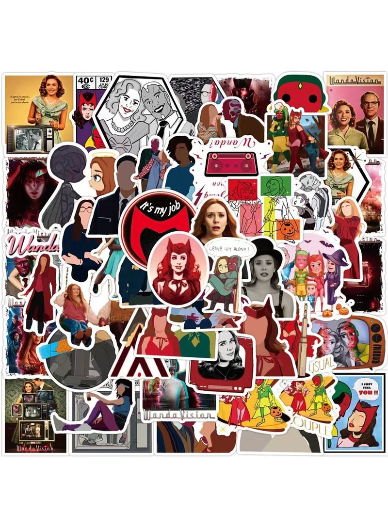 general 50-Piece WandaVision Cute Vinyl Waterproof Sticker