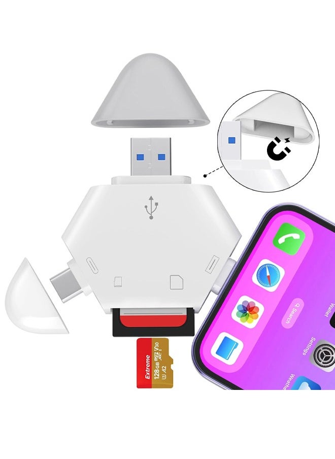 Generic - SD Card Reader for iPhone, Triangle USB Type C Memory Card Reader for iPhone 15/iPad USB to SD Card Adapter Supports SD/Tf Card Trail Game Camera Viewer for MacBook Sony Samsung No App Required - Image 1