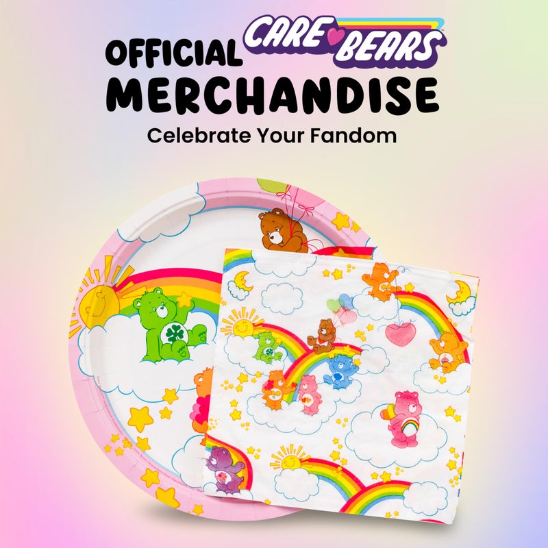 Silver Buffalo Care Bears Featuring Grumpy, Good Luck, Tenderheart, Love-A-Lot, Friend, Cheer, and Birthday 32 Pack Partyware Disposable Paper Plates and Napkins - Image 5