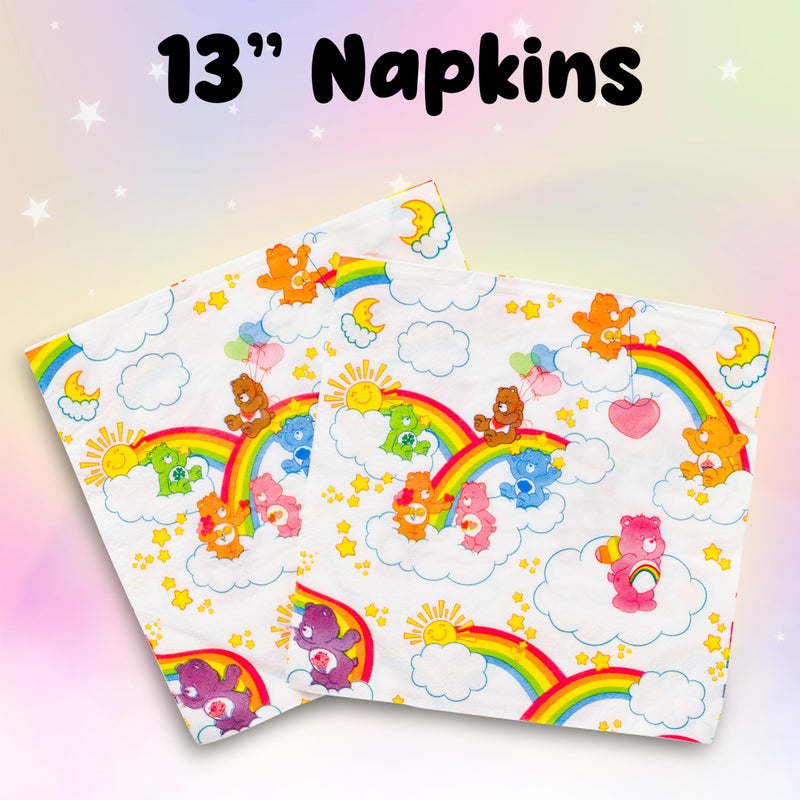Silver Buffalo Care Bears Featuring Grumpy, Good Luck, Tenderheart, Love-A-Lot, Friend, Cheer, and Birthday 32 Pack Partyware Disposable Paper Plates and Napkins - Image 4