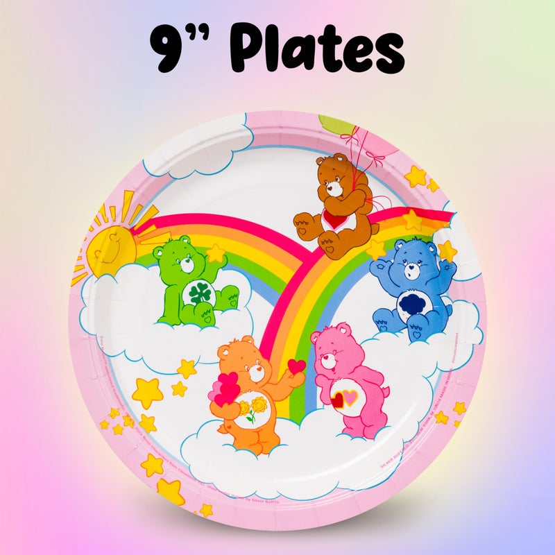 Silver Buffalo Care Bears Featuring Grumpy, Good Luck, Tenderheart, Love-A-Lot, Friend, Cheer, and Birthday 32 Pack Partyware Disposable Paper Plates and Napkins - Image 3