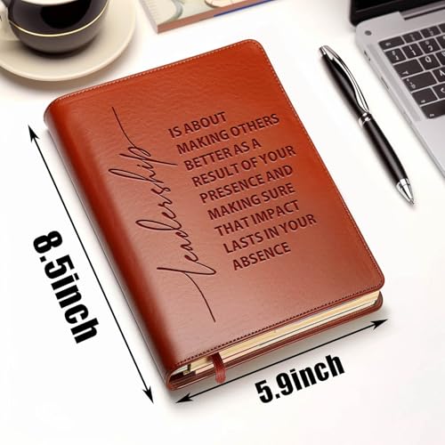 JOHSBYD Assistant Principal Gifts Leather Notebook Journal Boss & Leader Appreciation Gift Thank You Gift for Mentor, Supervisor, PM, Retirement Gifts Leadership Journal Notebook (Leadership) - Image 2