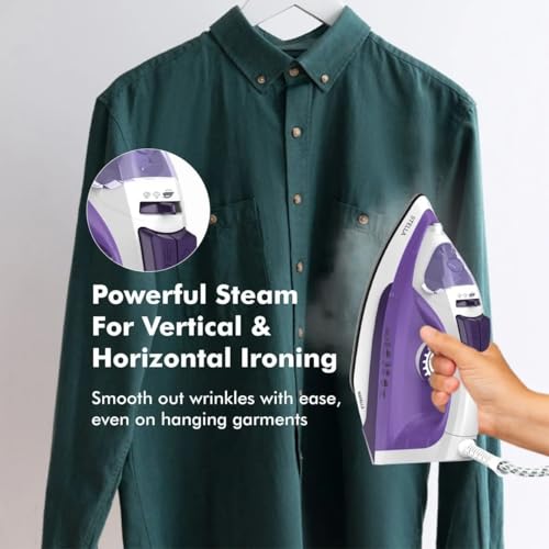 Havells STELLA 2000 W Steam Iron With Protection Class IPXO, PTFE coated sole plate, Vertical and Horizontal Steam Burst, Anti Drip, Self-Cleaning&Anti Scalc Technology. (Light Purple), 2000 Watts - Image 2