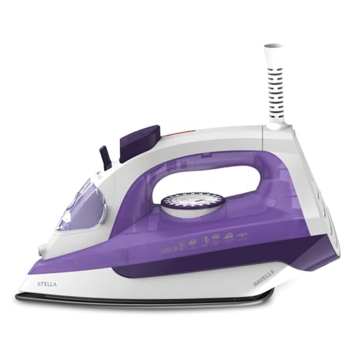 Havells STELLA 2000 W Steam Iron With Protection Class IPXO, PTFE coated sole plate, Vertical and Horizontal Steam Burst, Anti Drip, Self-Cleaning&Anti Scalc Technology. (Light Purple), 2000 Watts - Image 1