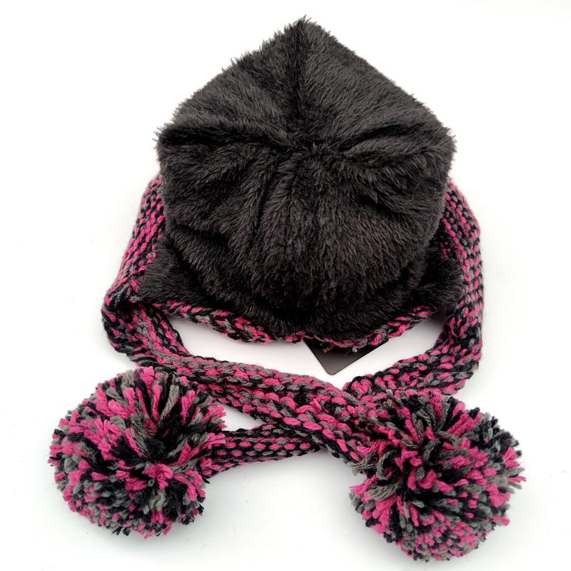 HUAMULAN Women Winter Sherpa Beanie Hats Knit Ear Flaps Peruvian Cover Ears Warm Fleece Lined Ski Snow Hat with 3 Pompom - Image 2