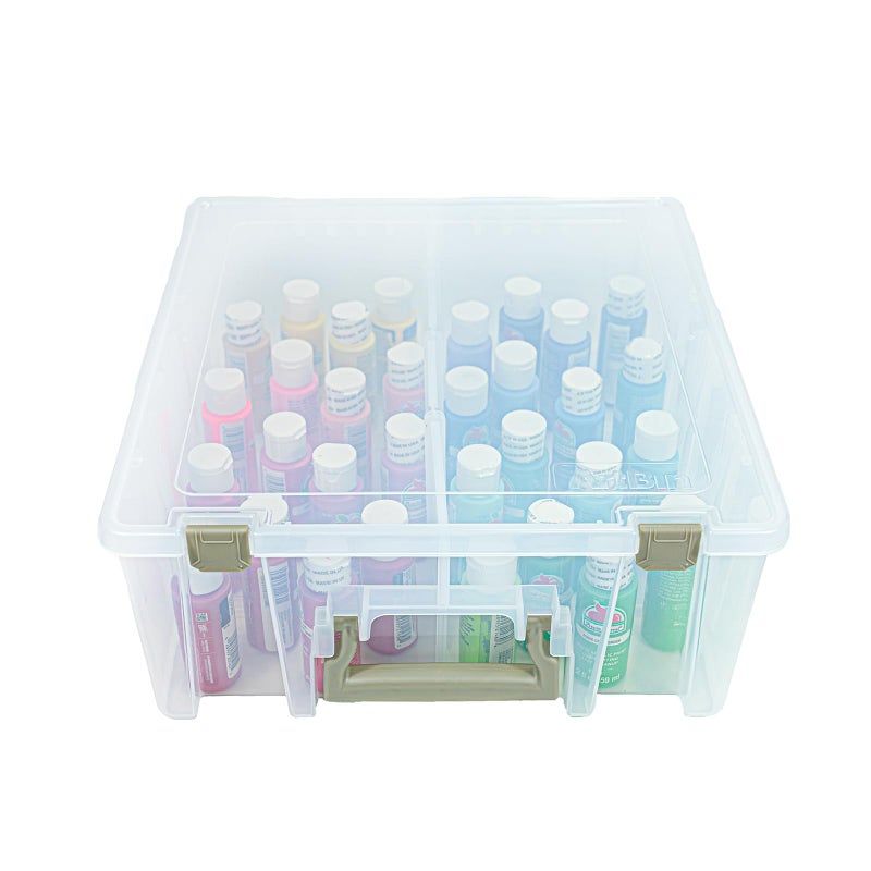 ArtBin 6990AB Super Satchel Double Deep Compartment Box - Art Storage with 8 Removable Compartments, Smart Closure for Craft Supplies (Gold- Pack of 1) - Image 1
