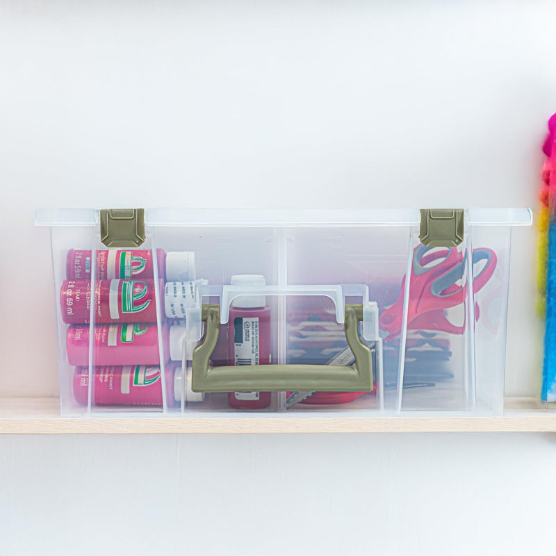 ArtBin 6990AB Super Satchel Double Deep Compartment Box - Art Storage with 8 Removable Compartments, Smart Closure for Craft Supplies (Gold- Pack of 1) - Image 5