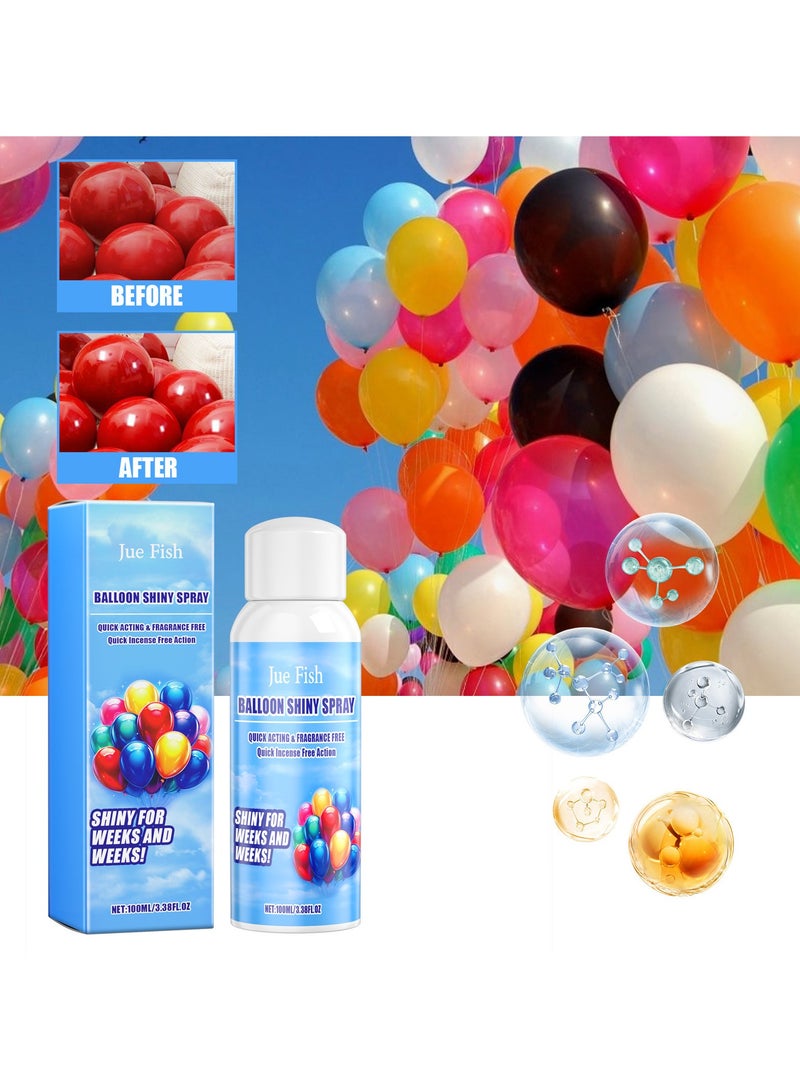JUE-FISH Balloon Shiny Spary,100ml Shiny balloon spray Latex Balloons for Birthdays/Weddings Party - Image 1