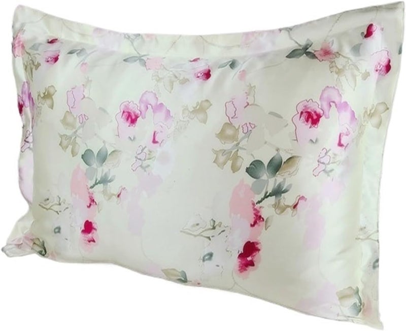 Silk Pillowcase Mulberry Silk 19mm Satin Silk Printed Pillowcases Pillow Cases Envelope Closure Standard Queen King(Color-11,51x66cm) - Image 1