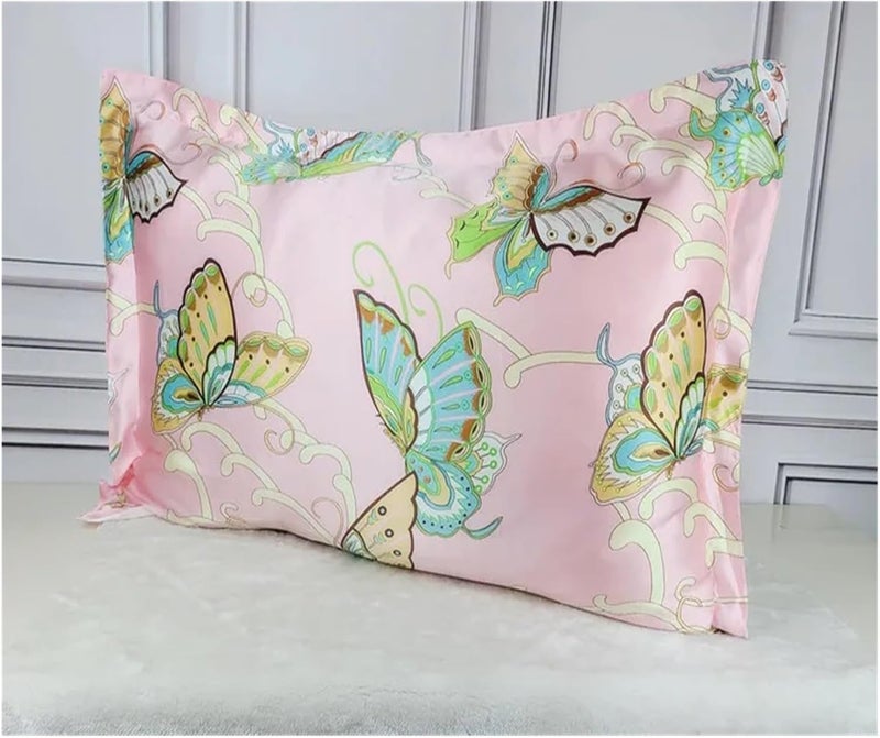 Silk Pillowcase Mulberry Silk 19mm Satin Silk Printed Pillowcases Pillow Cases Envelope Closure Standard Queen King(Color-11,51x66cm) - Image 4