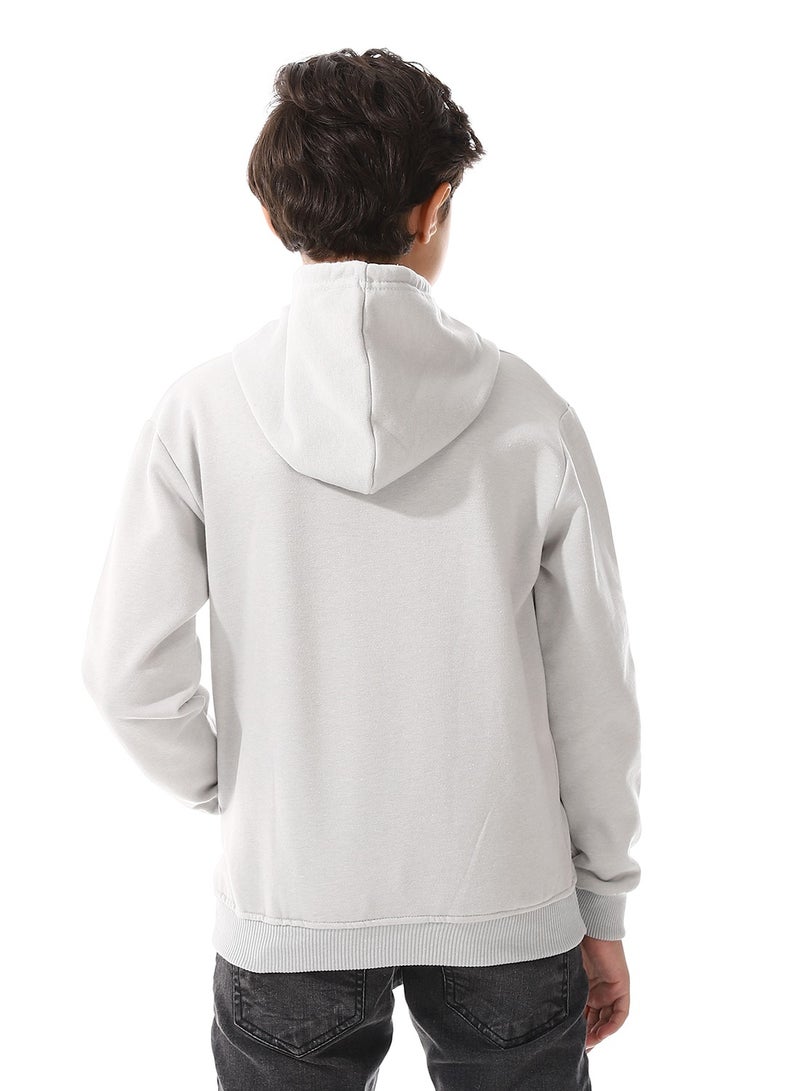 Andora Kangaroo Pockets Fleeced Boys Hoodie_ Light Grey - Image 3