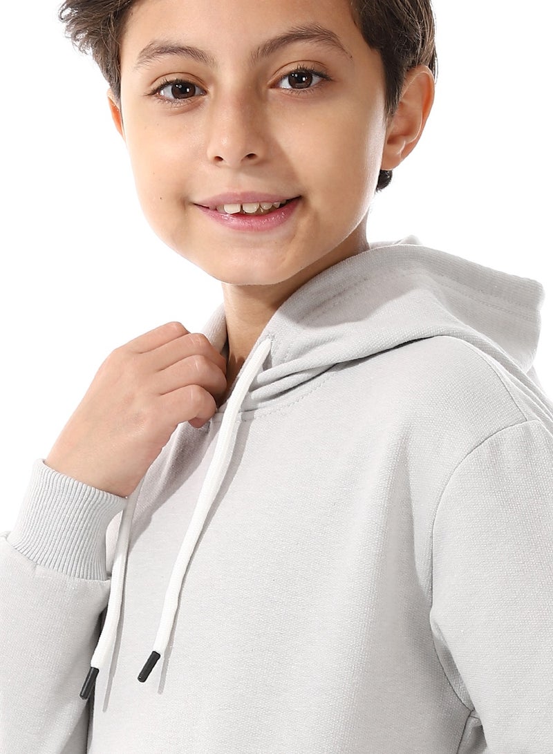 Andora Kangaroo Pockets Fleeced Boys Hoodie_ Light Grey - Image 4