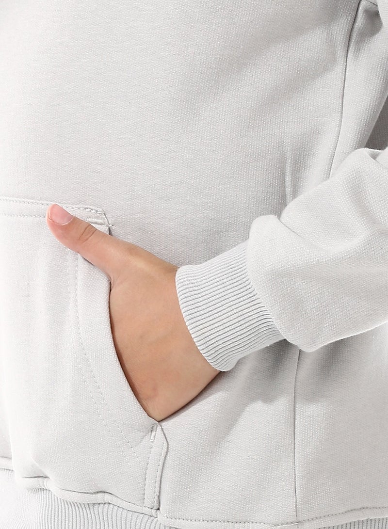 Andora Kangaroo Pockets Fleeced Boys Hoodie_ Light Grey - Image 5