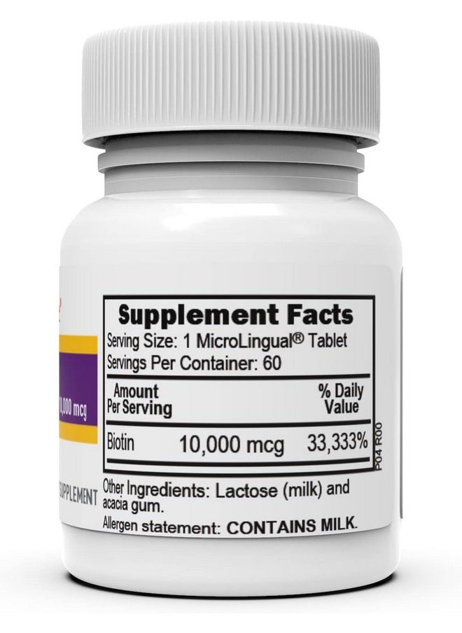 Superior Source Superior Source Biotin 10,000 mcg - Daily Supplement Supports Hair Health & Growth - Natural Biotin Supplement Aids Healthy Nails & Skin - 60 Sublingual Dissolving Tablets  - Image 2