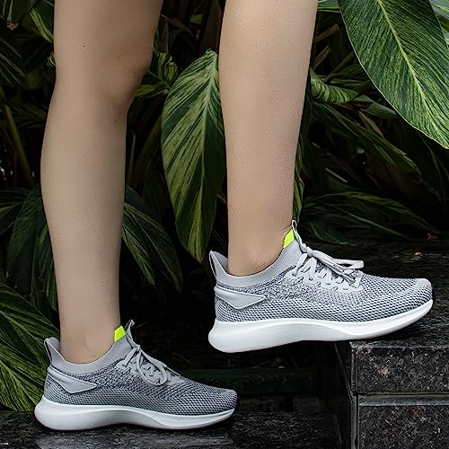 Abboos Womens Walking Tennis Shoes - Slip On Memory Foam Casual Lightweight Sneakers for Gym Travel Work Grey Size 8.5 - Image 2