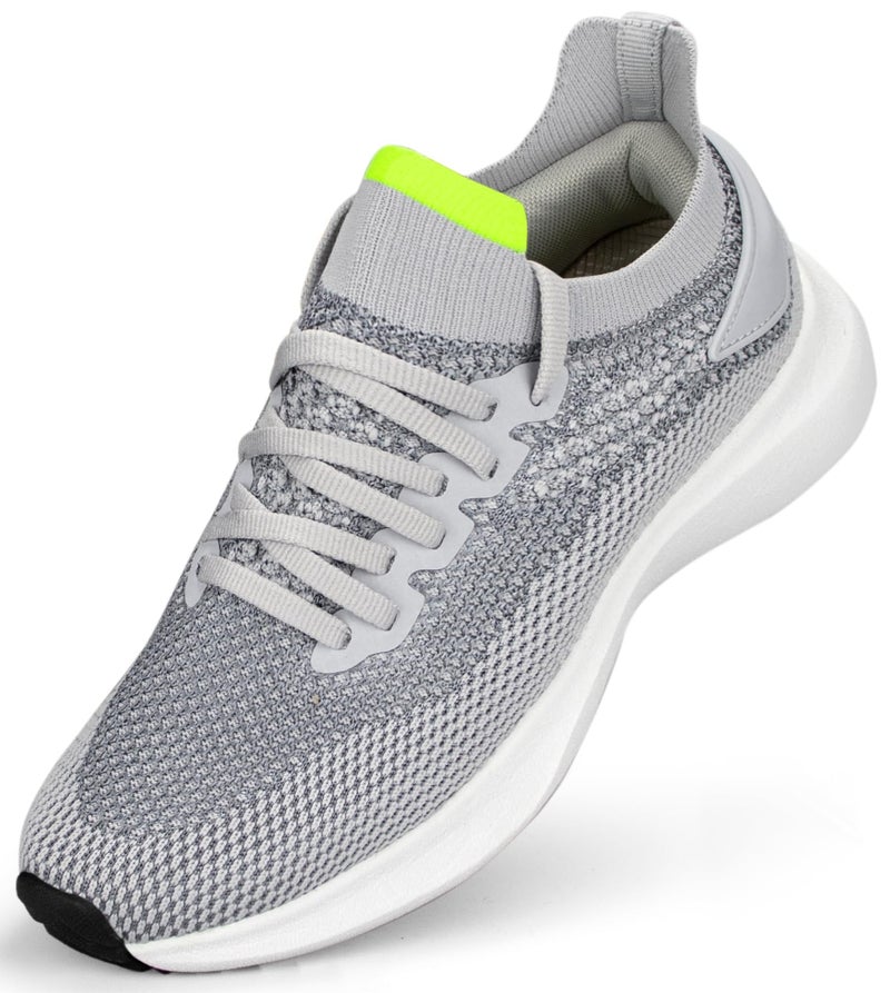 Abboos Womens Walking Tennis Shoes - Slip On Memory Foam Casual Lightweight Sneakers for Gym Travel Work Grey Size 8.5 - Image 1