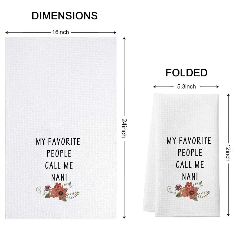 WCGXKO My Favorite People Call Me Nani Dishtowel Grandma Tea Towels Kitchen Decor Grandmother Gift (People Call Me Nani Towel) - Image 2