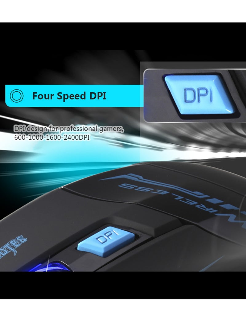 ZELOTES F14 LED Optical Computer Mouse Wireless 2.4G 2400 DPI 7 Buttons Wireless Gaming Mouse Colorful Breathing Lights for Pro Gamer - Image 5