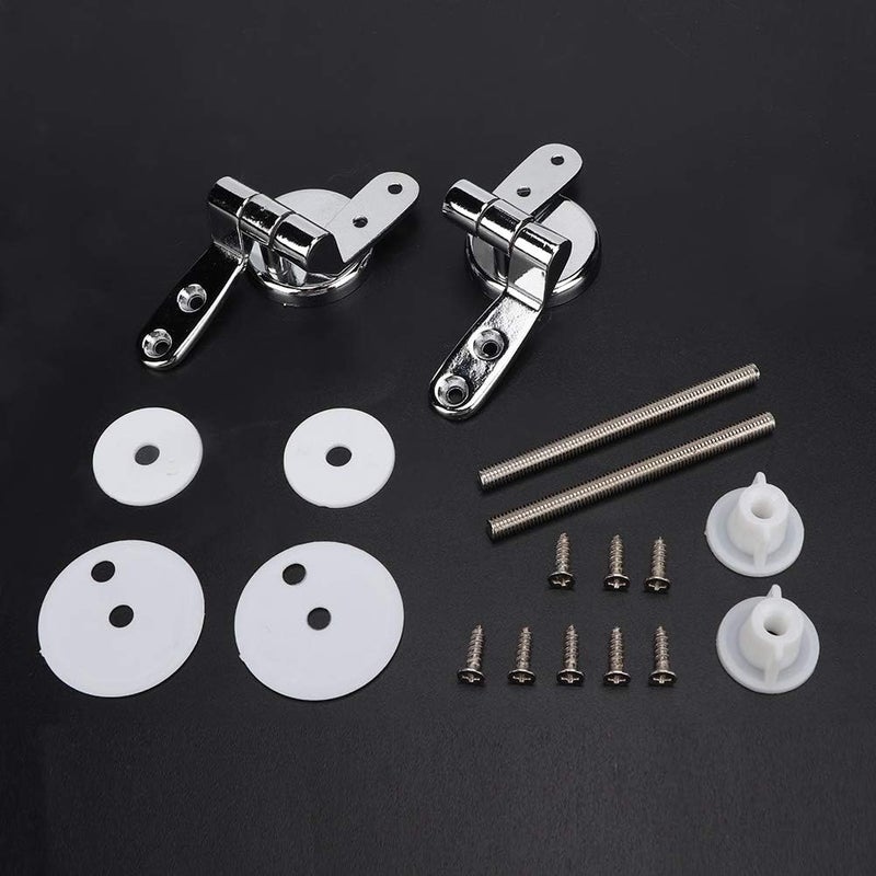 Toilet Lid Hinges Repair Kit Adjustable Zinc Alloy Replacement Set Easy to Install for Commodes with Durable Nylon Fastening Nuts - Image 1