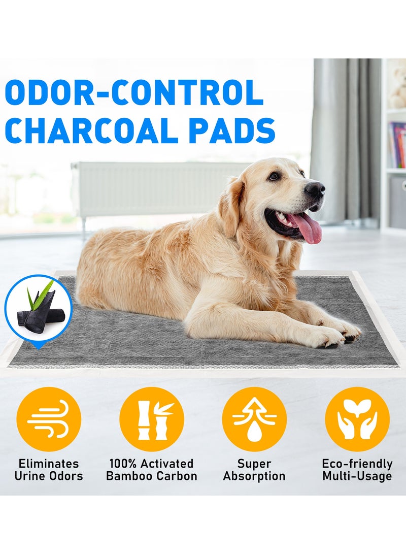 ANTIER Pee Pads for Dogs， M  45x60CM, Charcoal Pet Pee Pads Odor-Control & Super Absorbent, Pet Urine Pad, 7-Layer Quick Dry & Leak-Proof with Adhesive Tabs, Disposable (50 Counts) - Image 5