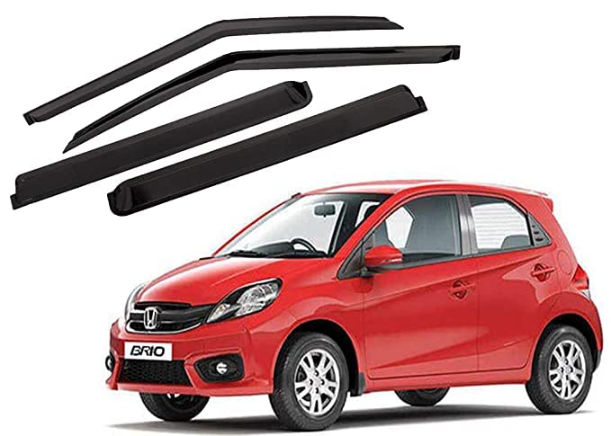 ROYALTECH Premium Non-Breakable Car Window Door Visor/Rain Guard/Wind Deflector Compatible for (Brio) - Image 1