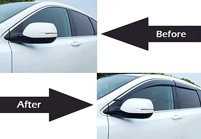 ROYALTECH Premium Non-Breakable Car Window Door Visor/Rain Guard/Wind Deflector Compatible for (Brio) - Image 3