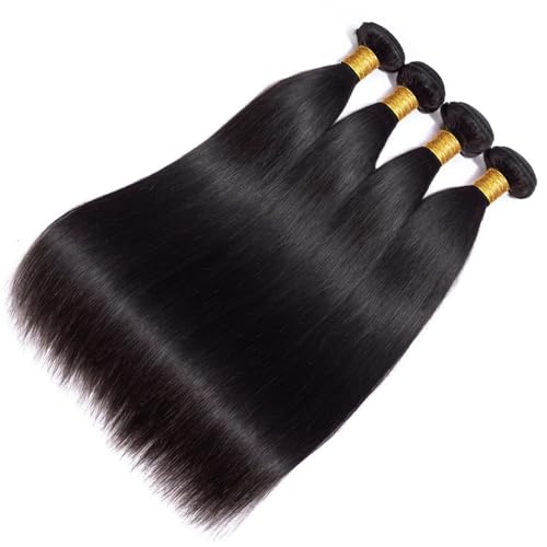 WOWQUEEN Brazilian Straight Human Hair 4 Bundles 16 18 20 22 Inch 100% Unprocessed Virgin Straight Weave Bundles Human Hair - Image 2