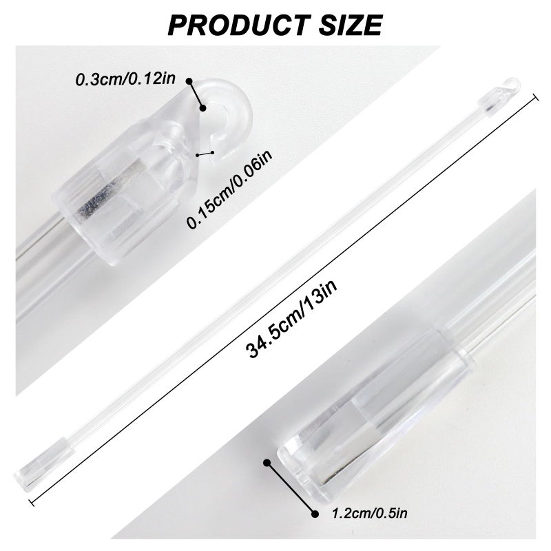 SNOMEL 2 Pieces 12 Inches Blind Wand  Window Blind Tilt Rod  Vertical Wand Control Handle Stick  Clear Blind Tilt Wand Replacement with Hook and Grip  Blinds Opener Accessory - Image 2