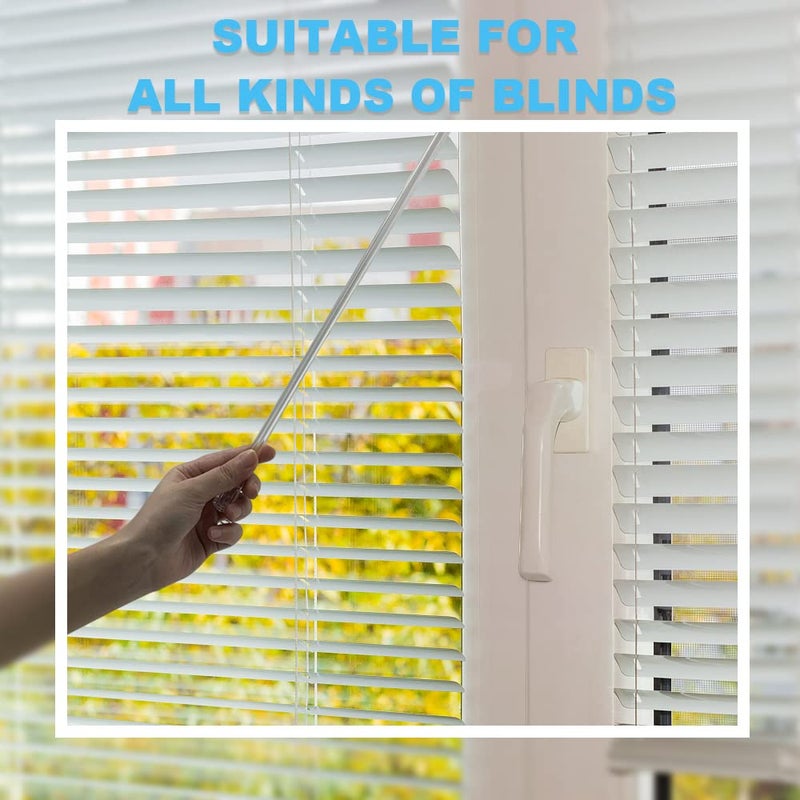 SNOMEL 2 Pieces 12 Inches Blind Wand  Window Blind Tilt Rod  Vertical Wand Control Handle Stick  Clear Blind Tilt Wand Replacement with Hook and Grip  Blinds Opener Accessory - Image 5