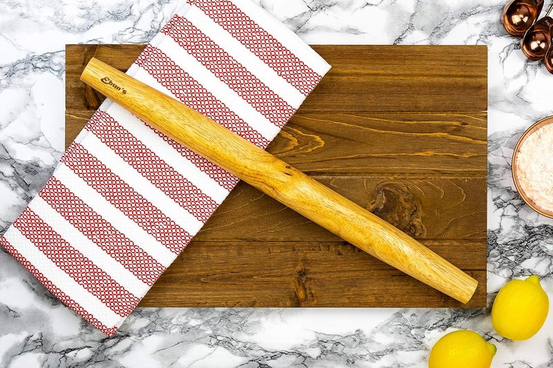 ebuns French Rolling Pin – 18 Inch Wooden Dough Roller for Baking Pizza, Pie Crust, Cookies & Pasta | Essential Kitchen Tool & Gift for Bakers, Chefs & Home Cooks - Image 2