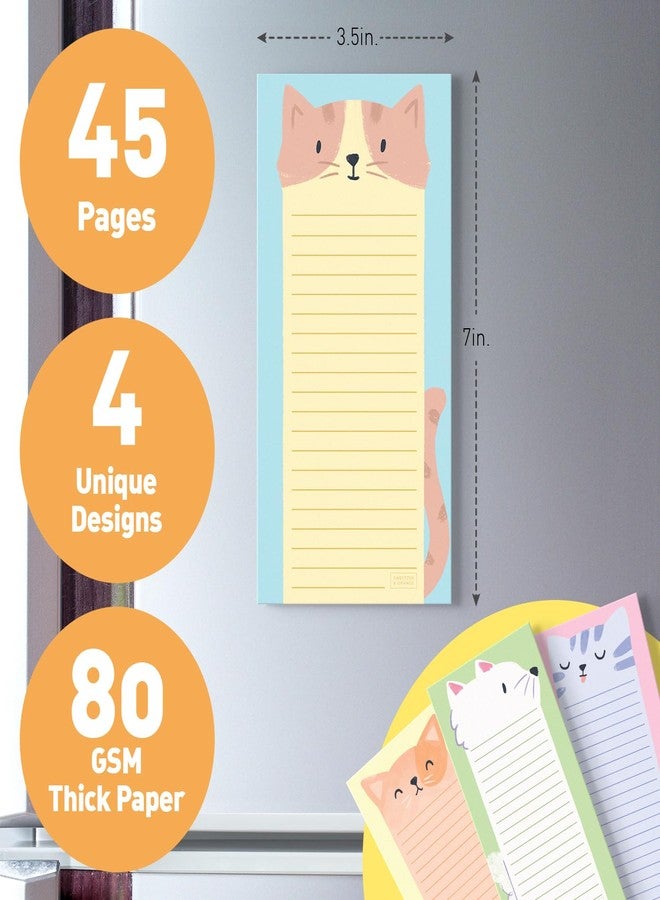 Sweetzer & Orange S&O Magnetic Notepads for Refrigerator 4 Pack, Sticky notes for Fridge Sets - Sticky Journals for Freezer - Magnetized memo sheets for cooler - 3.5” x 7”, 45 Pages - Image 2