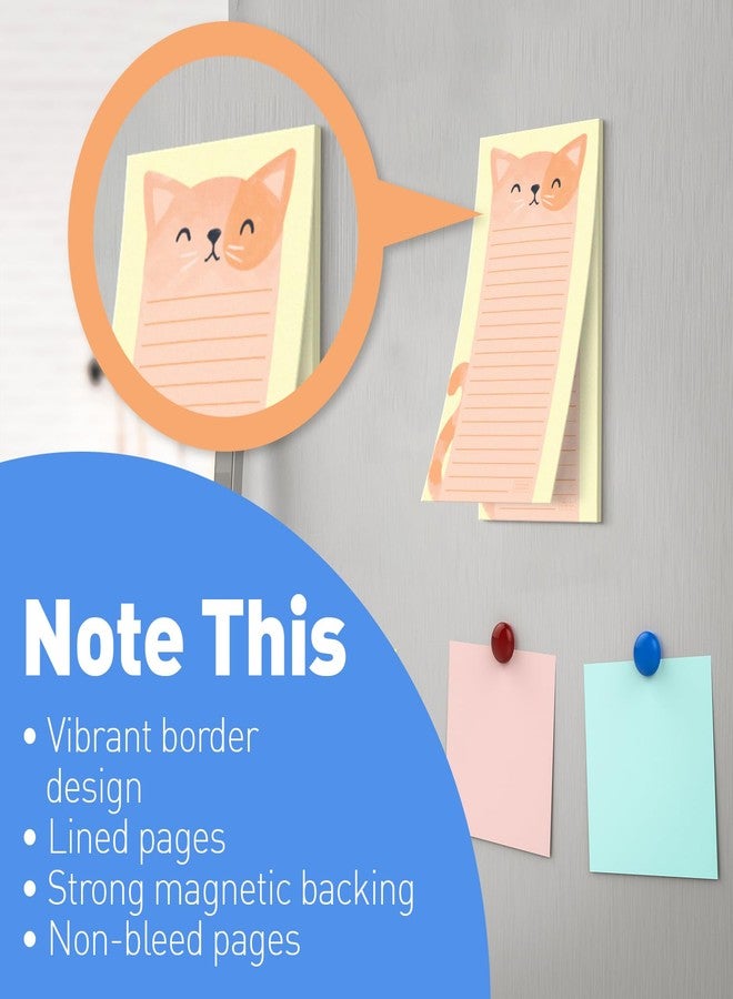Sweetzer & Orange S&O Magnetic Notepads for Refrigerator 4 Pack, Sticky notes for Fridge Sets - Sticky Journals for Freezer - Magnetized memo sheets for cooler - 3.5” x 7”, 45 Pages - Image 3