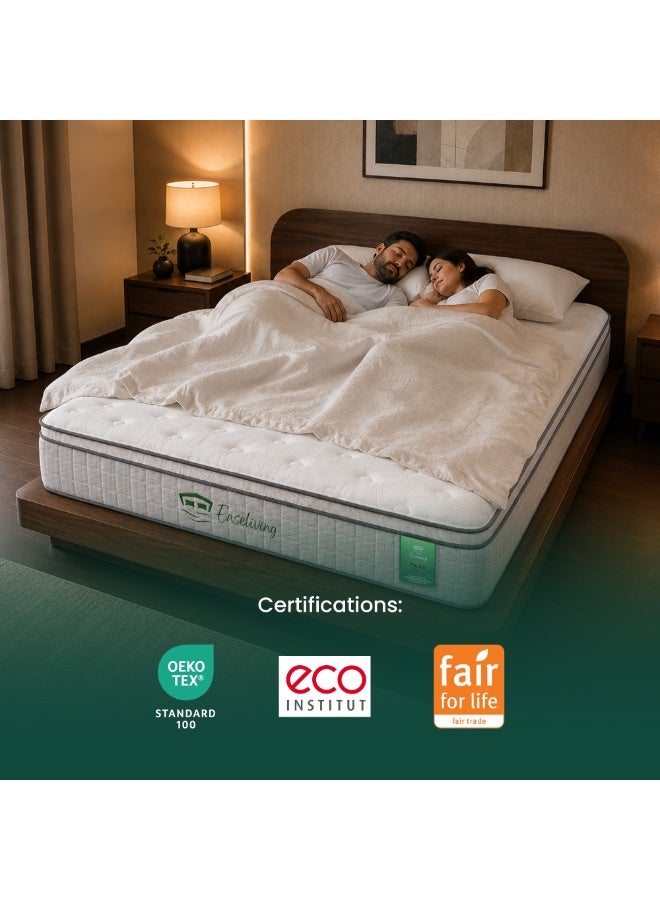 Easeliving Pocket Spring 7-Zone Natural Organic Latex Queen Size Mattress 150x200 cm – 30 cm Thick Medium Orthopedic Mattress with Breathable Knitted Fabric & Edge Support | GOLS Certified - Image 3