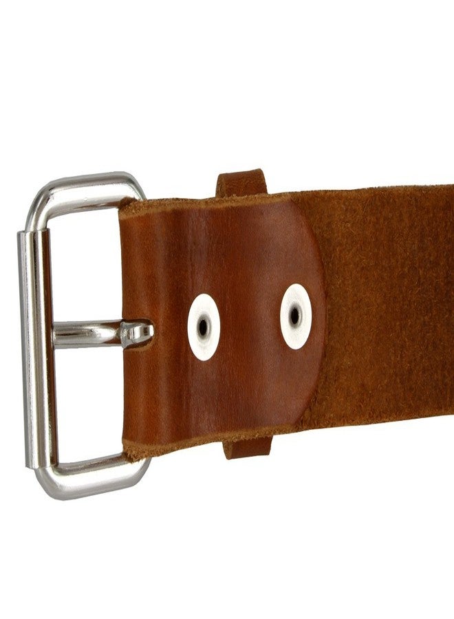 بيلتس.كوم حزام عمل رجالي من الجلد الطبيعي المتين قطعة واحدة مع مشبك دوار، صنع في الولايات المتحدة الأمريكية (لون كونياك، مقاس 42). - Image 3