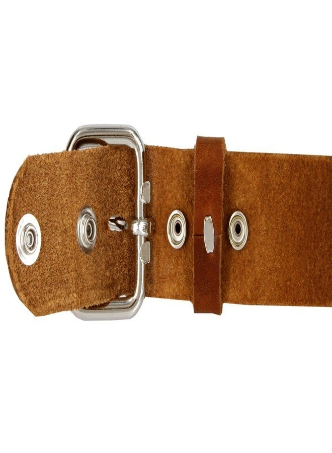 بيلتس.كوم حزام عمل رجالي من الجلد الطبيعي المتين قطعة واحدة مع مشبك دوار، صنع في الولايات المتحدة الأمريكية (لون كونياك، مقاس 42). - Image 4