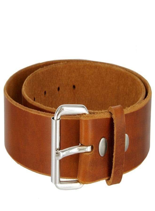 بيلتس.كوم حزام عمل رجالي من الجلد الطبيعي المتين قطعة واحدة مع مشبك دوار، صنع في الولايات المتحدة الأمريكية (لون كونياك، مقاس 42). - Image 2