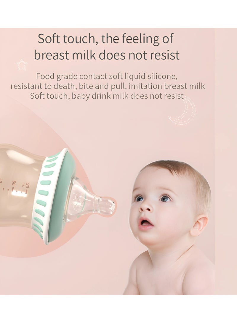 Twisoo Newborn Baby Bottle Set, Anti-Colic PPSU Mushroom Milk Bottle, BPA-Free, 90ML – Safe, Durable, Leak-Proof Feeding Bottle for Infants, Ideal for Newborns and Toddlers (Green) - Image 2