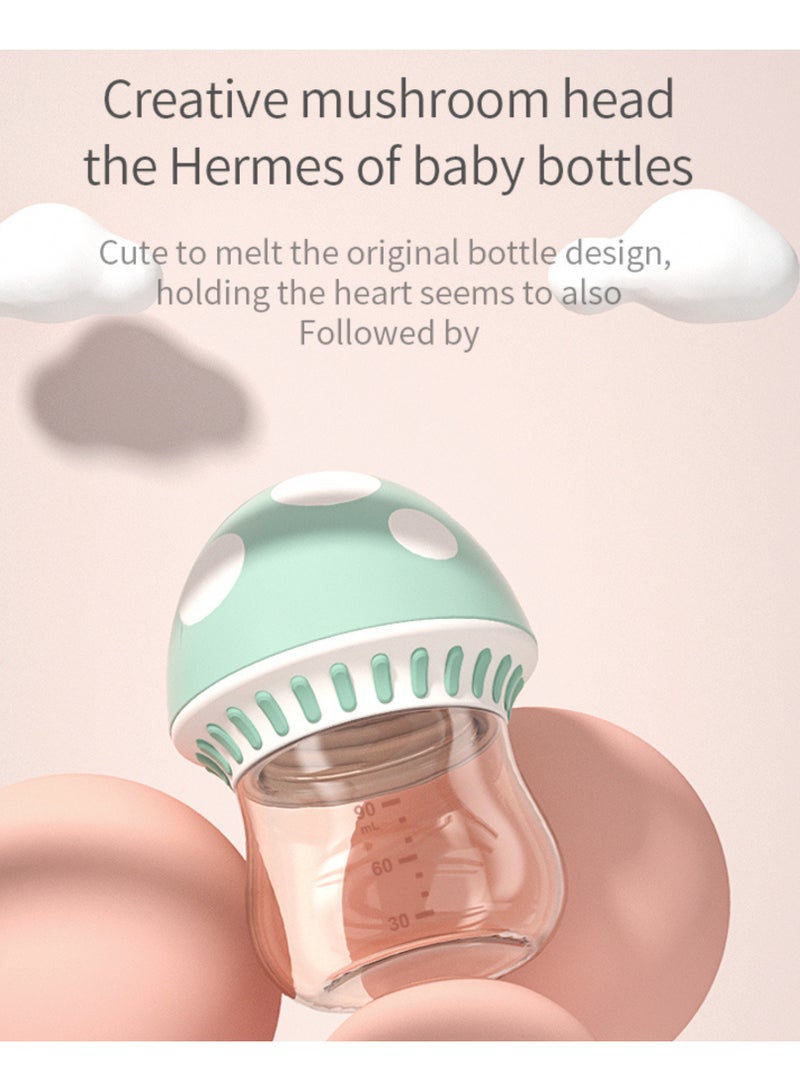 Twisoo Newborn Baby Bottle Set, Anti-Colic PPSU Mushroom Milk Bottle, BPA-Free, 90ML – Safe, Durable, Leak-Proof Feeding Bottle for Infants, Ideal for Newborns and Toddlers (Green) - Image 5