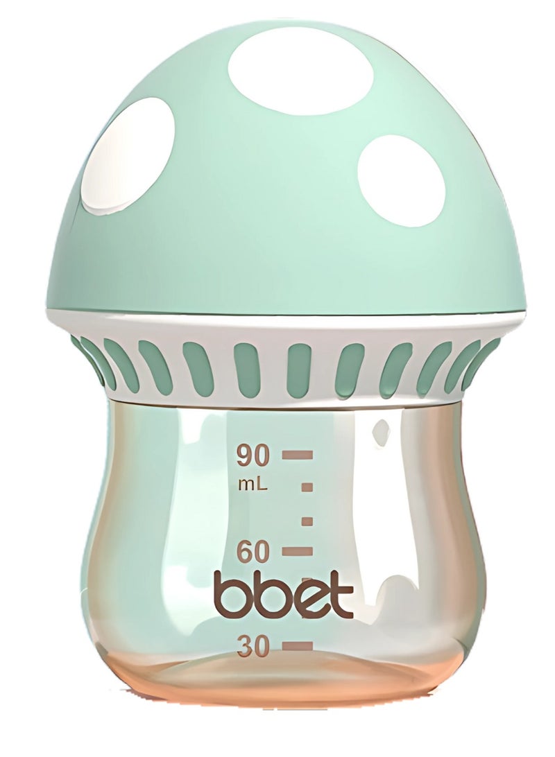 Twisoo Newborn Baby Bottle Set, Anti-Colic PPSU Mushroom Milk Bottle, BPA-Free, 90ML – Safe, Durable, Leak-Proof Feeding Bottle for Infants, Ideal for Newborns and Toddlers (Green) - Image 1