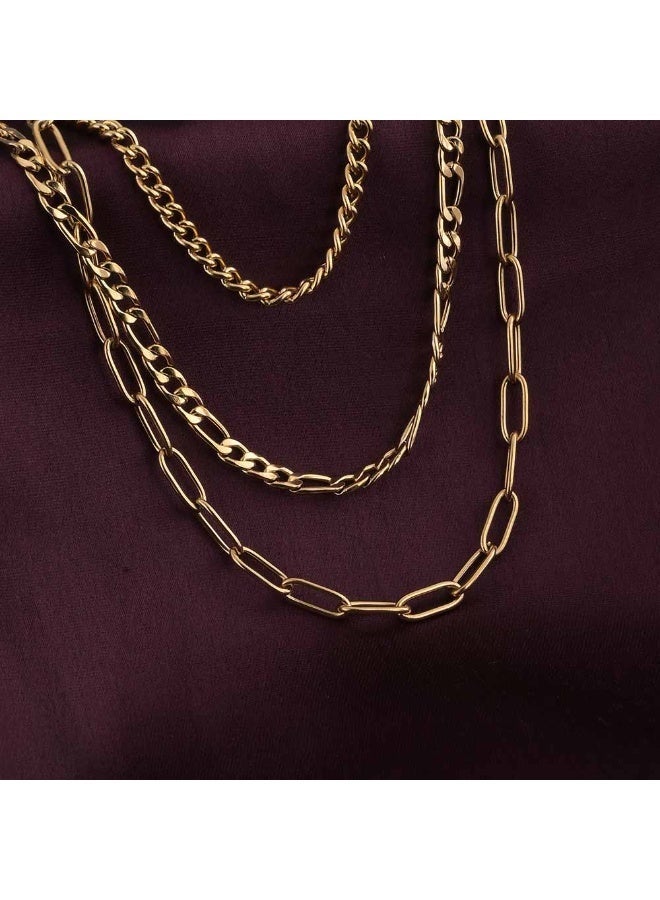 Palmonas سلسلة عنق بطبقة من الروابط المطلية بذهب 18 قيراط للنساء - مقاومة للماء ومضادة للتآكل - Image 2