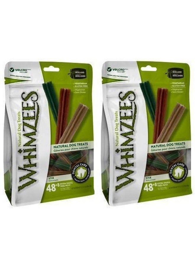 ويمزيس (عبوة من قطعتين من مكافآت الأسنان الطبيعية الخالية من الحبوب للكلاب، مقاس صغير جدًا، 56 قطعة لكل عبوة)