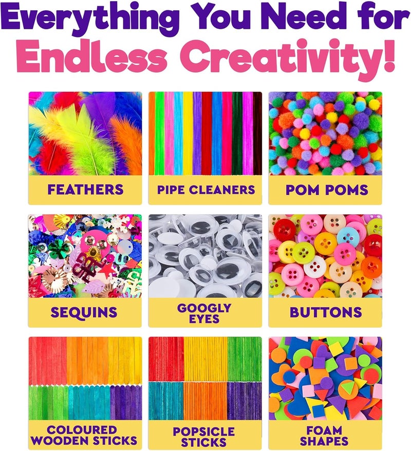 Blue Squid 1750+pcs Craft Kits for Kids, Ages 3-9 Girl Boys Gifts Arts and Crafts for Kids Craft Kits Toys for 3-9 Year Old Girls Boys Birthday Presents Gifts Crafts for 4-10 Year Olds - Image 2