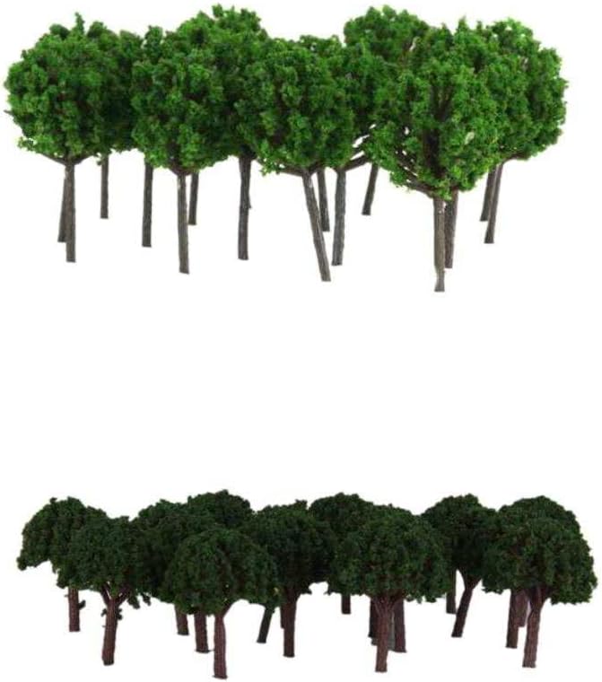 klarako Lot of 100pcs Dark Green And Plastic Model Trees for Landscape Model Railway - : 300 1: 500 - Image 3